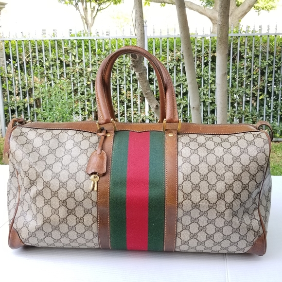 Vintage Gucci large Boston Carryall satchel weekender mini travel bag - Picture 4 of 16